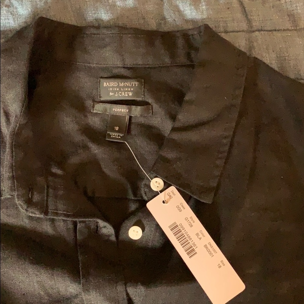 NWT JCrew/Baird McNutt Irish linen button down 18
